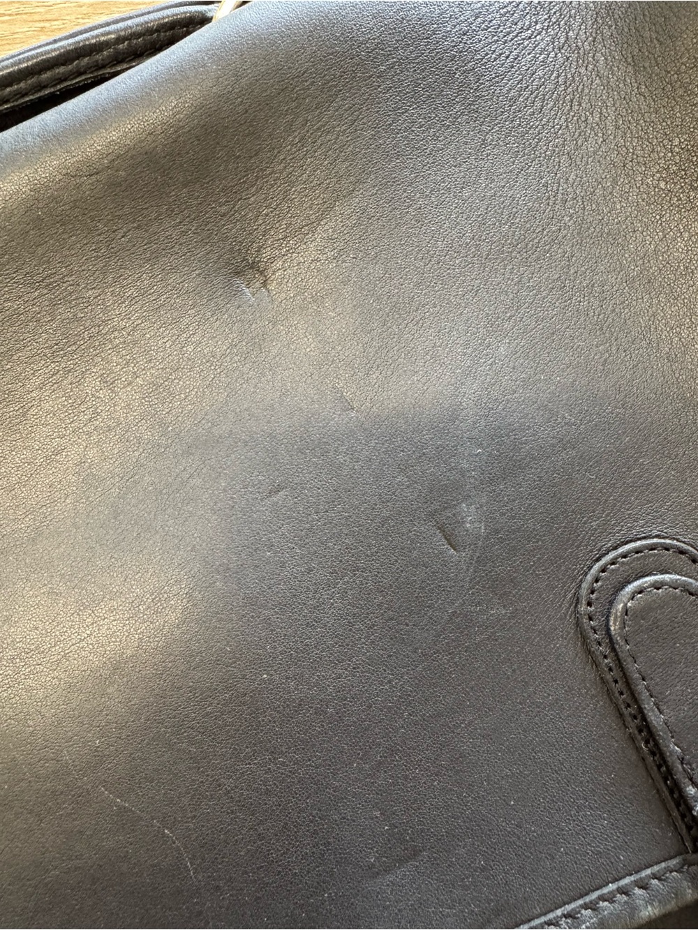 VINTAGE COACH BLACK LEATHER BUCKLE CLOSURE BRIEFCASE - Picture 13 of 14